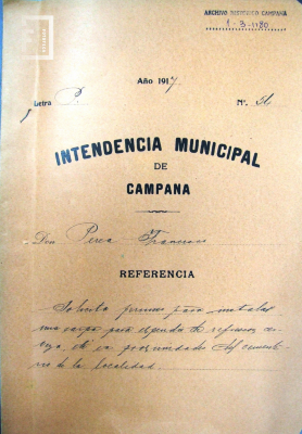 Expediente Municipal de 1917 foja 1