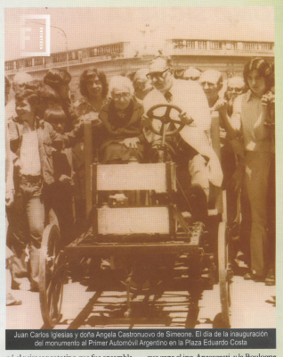 Imágen extraída del libro "Primer Automóvil Argentino, Lazo de unión entre dos pueblos ¨, de Juan Carlos Iglesias Pelizza. 