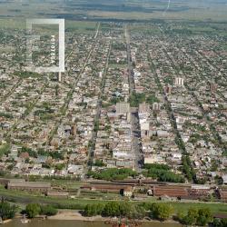 Vista aérea de la ciudad de Campana desde el sector islas