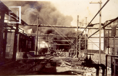 Incendio en la Compañía Nacional de Petróleo en 1934