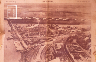 Vista aérea de la refinería quemada - Diario La Prensa