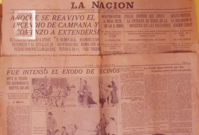 Nota del diario La Nación sobre el incendio de "La Nacional"