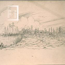 Dibujo de la zona costera antes del F.C. hecho por Russell