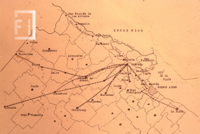 Mapa de concesiones de vías férreas pedidos antes de 1890