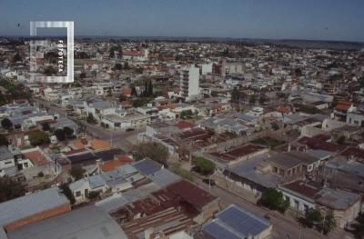 Vista aérea de las calles Moreno y Belgrano