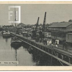 Vista del Puerto y viejo muelle del F.C.C.A.